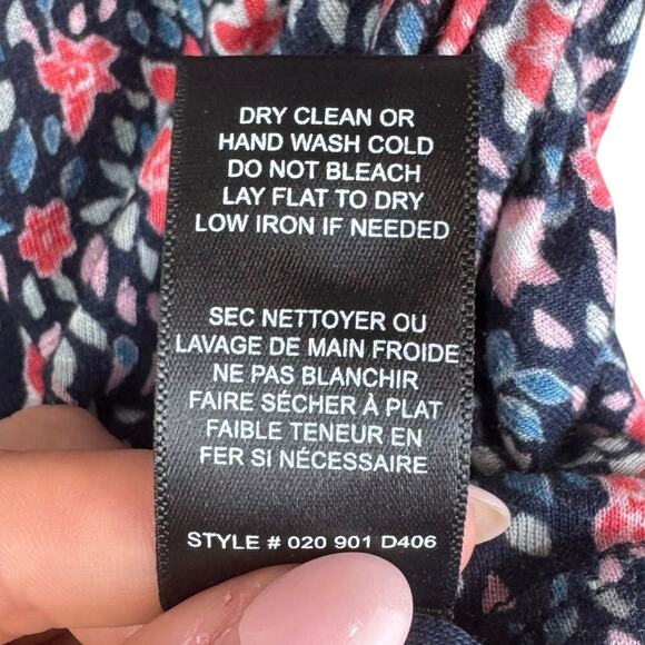 Rebecca Taylor Blue Red Floral Long Sleeve Mock Neck Stretch Zip Up Mini Dress - Picture 12 of 12